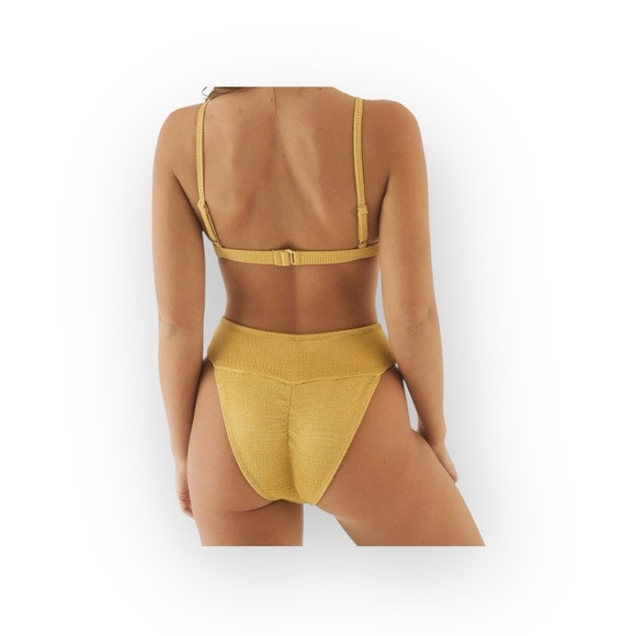 new Montce ☀︎︎ Tamarindo Ruched Scrunch Butt Bikini Bottom ☀︎︎ Goldie ☀︎︎ Small - Picture 2 of 16